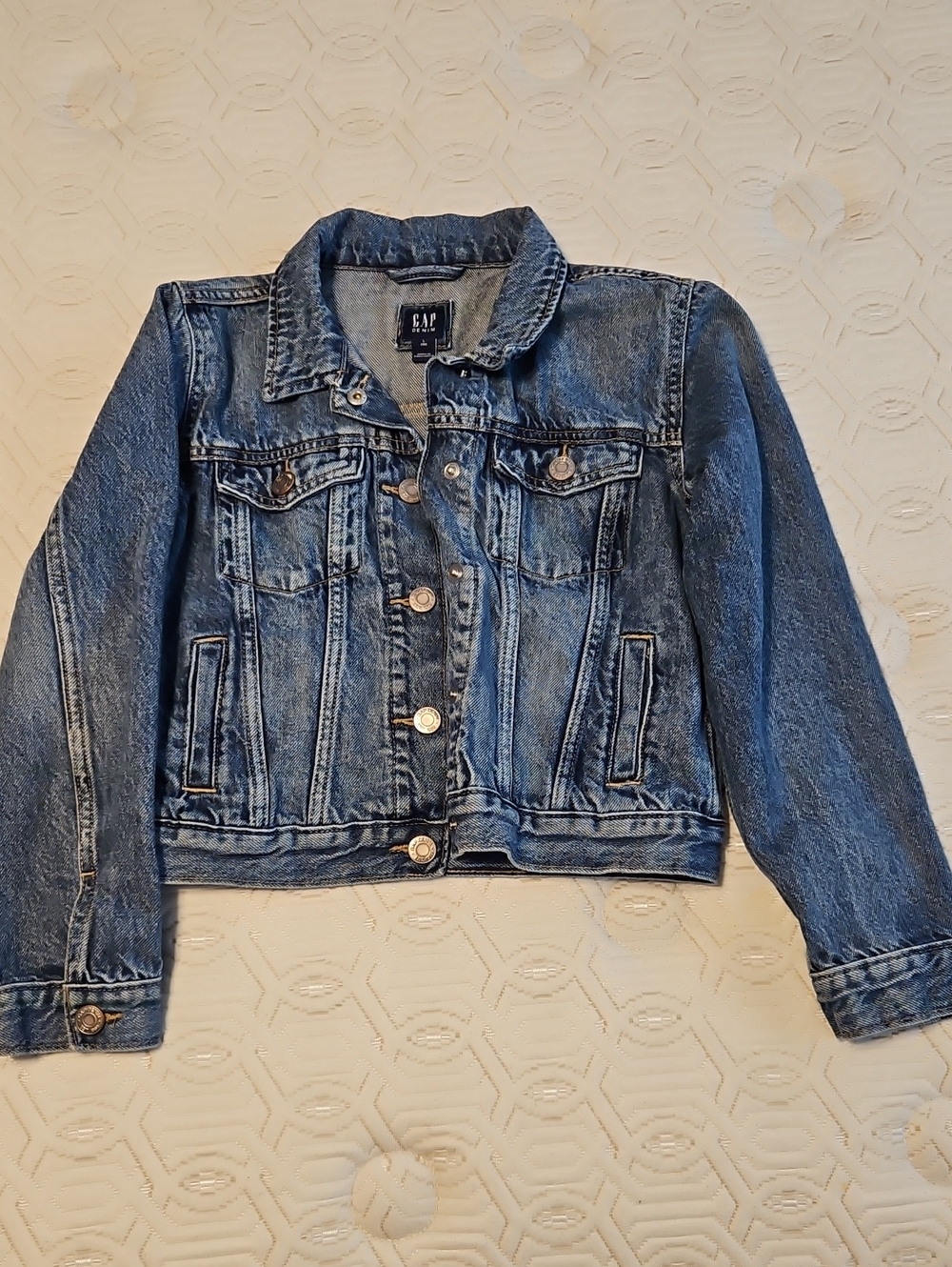 GAP Kids Medium Blue Denim Jacket with Button Front